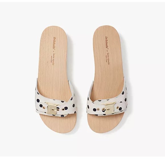 Dr. Scholl's X Kate Spade New York Polka Dot Suede Slide Sandal size 6 - Picture 3 of 9